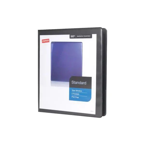 Staples Standard 1/2" 3-Ring View Binder Black (26425-CC) 82616