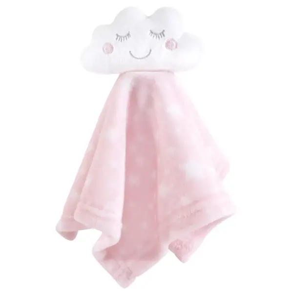 Hudson Baby Infant Girl Animal Face Security Blanket, Pink Cloud, One Size