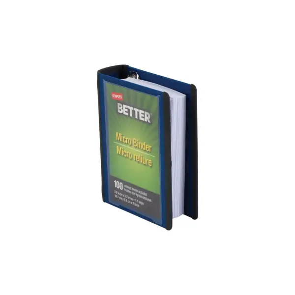 Staples Better 1-Inch Round-Ring Micro View Binder Blue (26230)