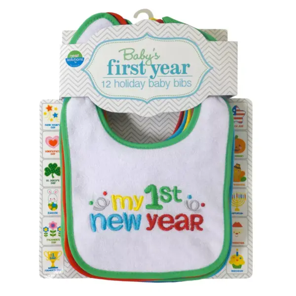 Neat Solutions Embroidered Holiday Infant Bib Set - 12pk