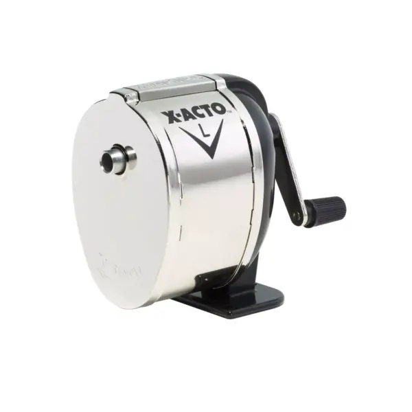 X-ACTO Model L Manual Pencil Sharpener, 4-3/4 x 2-3/4 x 4-1/4 Inches, Chrome/Black