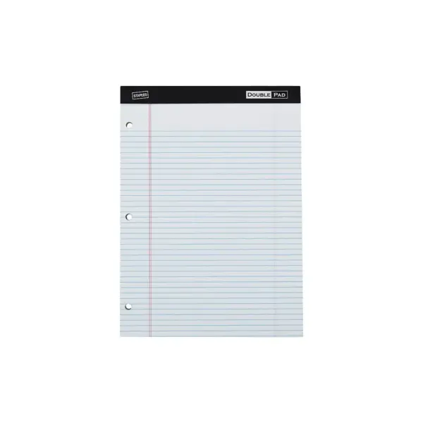 Staples Notepad 8.5" x 11.75" Narrow White 100 Sheets/Pad (13773/18579) 822759