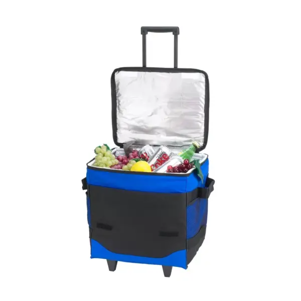 Picnic at Ascot 60 Can Collapsible Insulated Rolling Cooler - Royal Blue