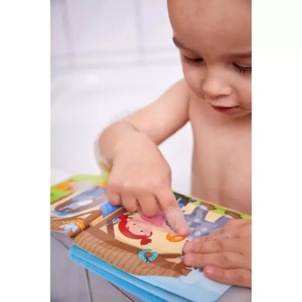 HABA Animal Wash Day - Magic Bath Book - Wipe with Warm Water and the "Muddy" Pages Come Clean