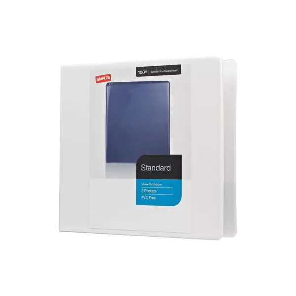 Staples Standard 5-Inch D 3-Ring View Binder White (26360-CC) 976179