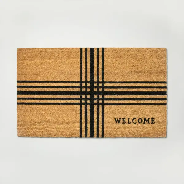 Cross Stripes 'Welcome' Coir Doormat - Hearth & Hand™ with Magnolia