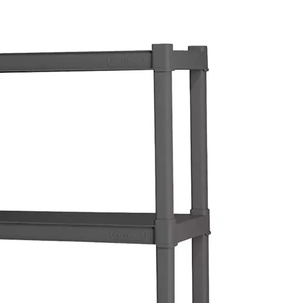 Sterilite 4 Shelf Durable Solid Gray Surface Shelving Unit, 2 Pack | 01643V01