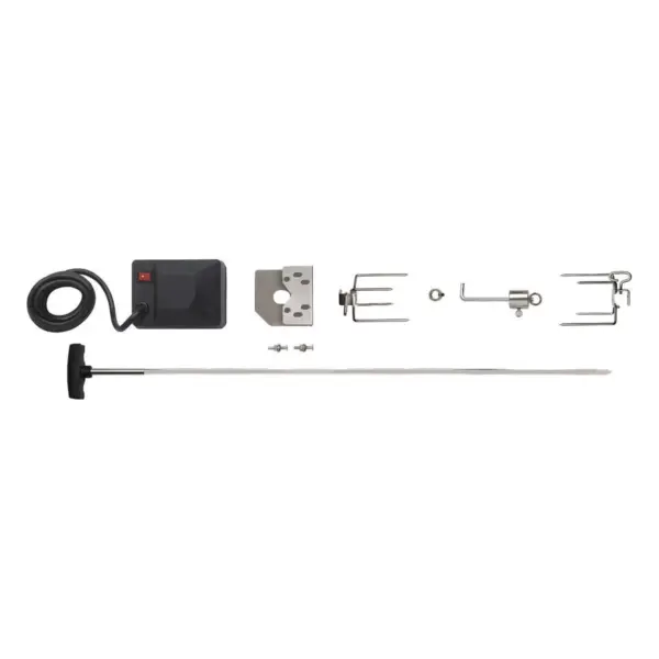 Napoleon 69211 Food Grade Stainless Steel Rotisserie Kit and Motor, Outdoor Grill Accessory Attachment for LEX 485 and Prestige 500 Series Grills