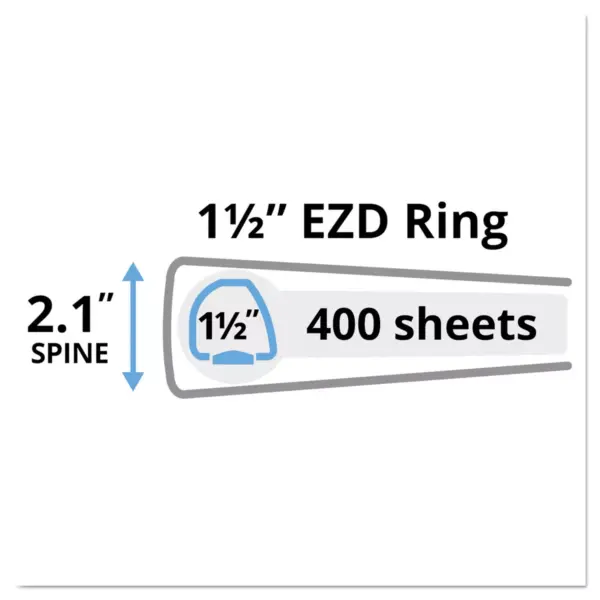 Avery Heavy-Duty Binder with One Touch EZD Rings 11 x 8 1/2 1 1/2" Capacity Blue 79885