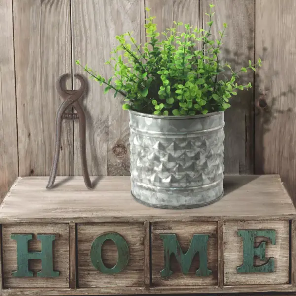 Stonebriar Antique Galvanized Metal Farmhouse Planter