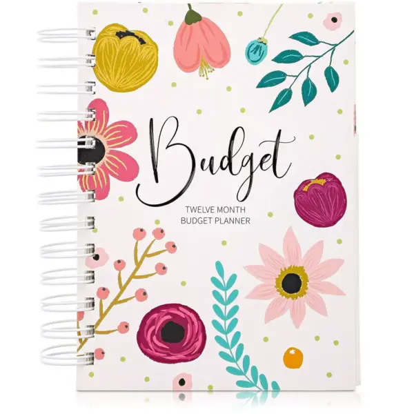 Paper Junkie 12 Month Money Budget Planner Spiral Organizer Notebook 24 Inner Pockets, 5"x7"