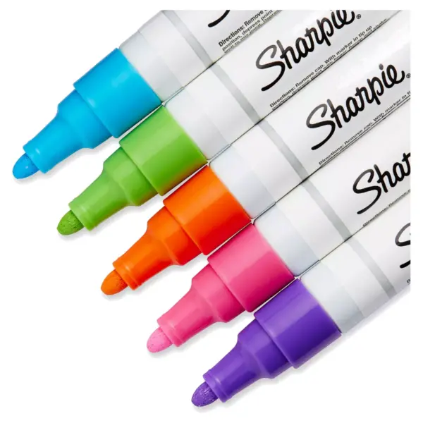 Sharpie Oil Base Paint Markers, Medium Tip, 5pk - Brights Multicolor