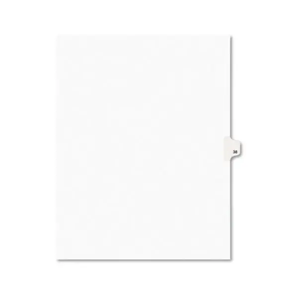 Avery-Style Legal Exhibit Side Tab Divider Title: 38 Letter White 25/Pack 01038