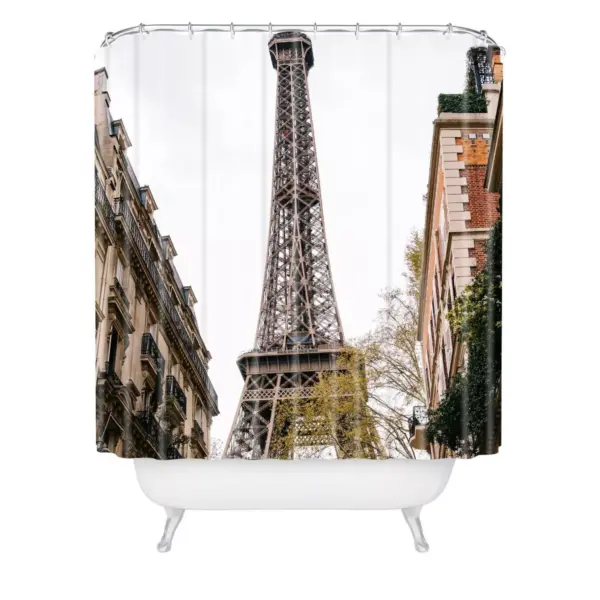 Bethany Young Photography The Eiffel Tower Shower Curtain Brown - Deny Designs