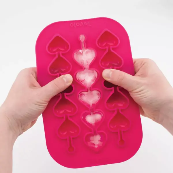 Tovolo Heart Swizzle Stick Ice-Highball Mold Fuchsia