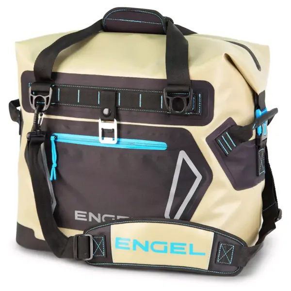 Engel Portable Waterproof Heavy-Duty Foam Insulated Soft-Sided Cooler Bag with Padded Adjustable Strap and Front Pocket, Blue