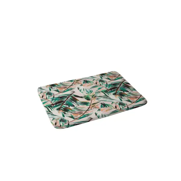 Marta Barragan Camarasa Tropical Leaf Desert Bath Mat Green - Deny Designs