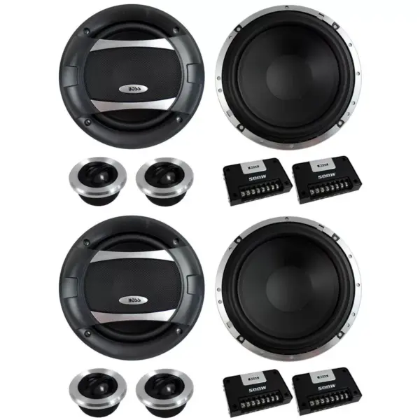 4) BOSS AUDIO PC65.2C 6.5" 1000W Car 2 Way Component Speakers Audio Set PC652C