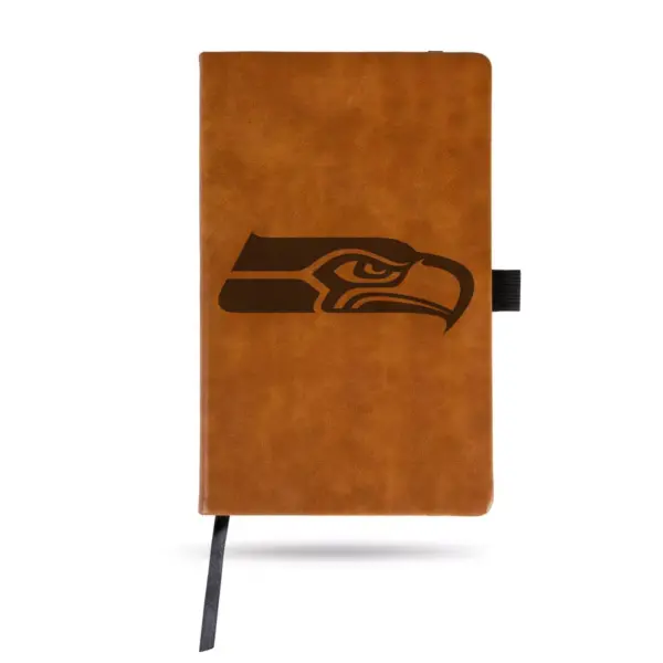 NFL Seattle Seahawks Laser Engraved Brown Leather Padfolio