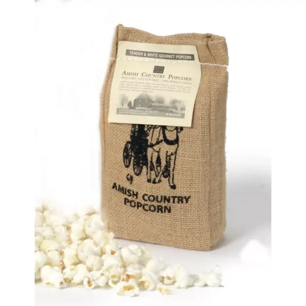 Whirley-Pop Original Stovetop Popcorn Popper with Ceramic Serving Bowl and Amish County Burlap Bag Popcorn