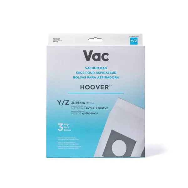 Vac Hoover Type Y/Z Allergen Vacuum Cleaner Replacement Bags Pack of 3