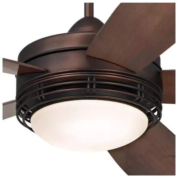 60" Casa Vieja Modern Outdoor Ceiling Fan with Light LED Remote Oil Brushed Bronze Reversible Blades Damp Rated for Patio Porch