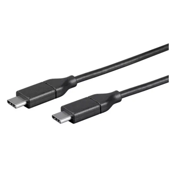 Monoprice USB & Lightning Cable - 4 Meter - Black | Essentials 2.0 USB-C to USB-C, 5A, 480 Mbps, use with Samsung Galaxy S9 S8 Note 8, Pixel, LG V30