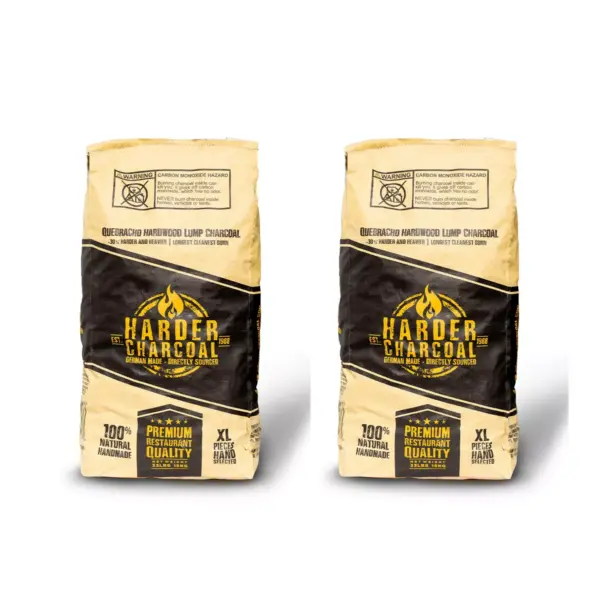 Harder Charcoal 100 Percent Natural XL Restaurant Style Lump Charcoal, 33 LB Bag (2 Bags)