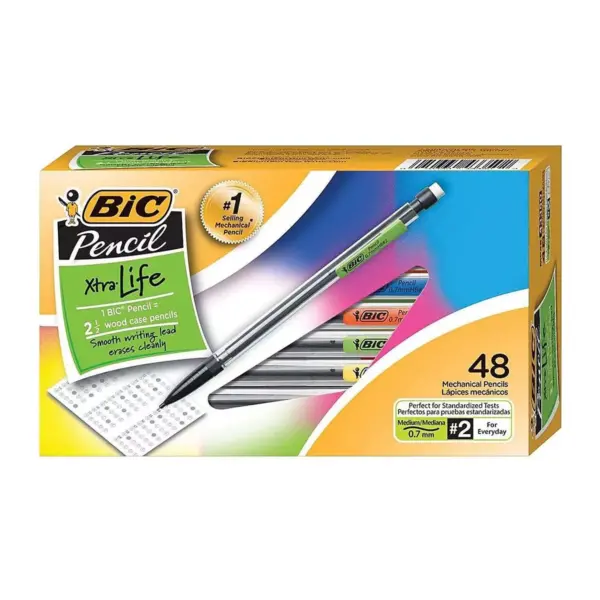 BIC Xtra-Life Mechanical Pencil 0.7 mm Clear 48/Pack MP48BK