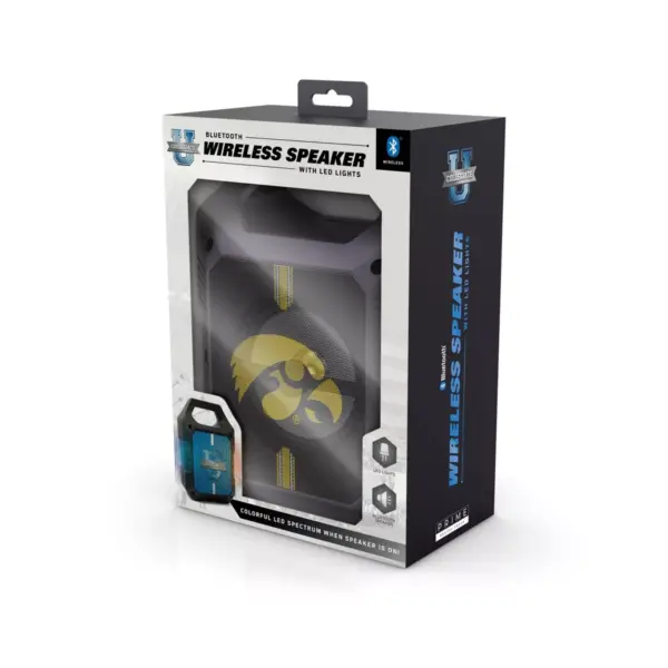 NCAA Iowa Hawkeyes Bluetooth Speaker with LED Lights