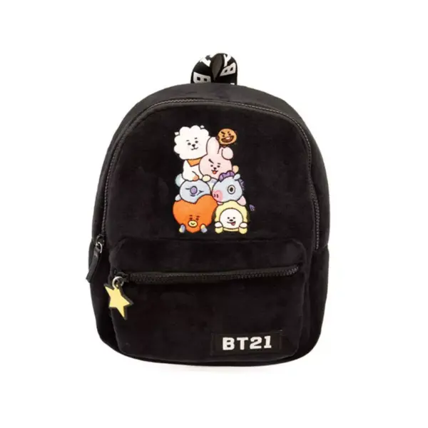 Line Friends BT21 Plush Mini 9.5" Backpack - Tata, Van, Chimmy, Cooky, Shooky and RJ