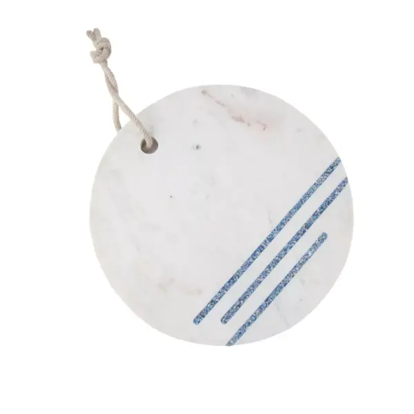 11.6" Marble Round Serving Board with Terrazzo Inlay - Thirstystone