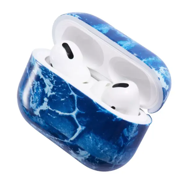 Insten Marble Case for Airpods Pro, Glossy Pattern Soft TPU Skin Cover Charging Case, Sea Blue