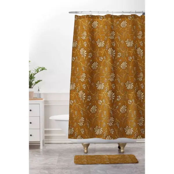 Holli Zollinger Kalami Floral Shower Curtain Yellow - Deny Designs