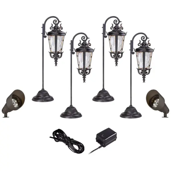 John Timberland Casa Marseille Bronze 8-Piece LED Landscape Light Kit