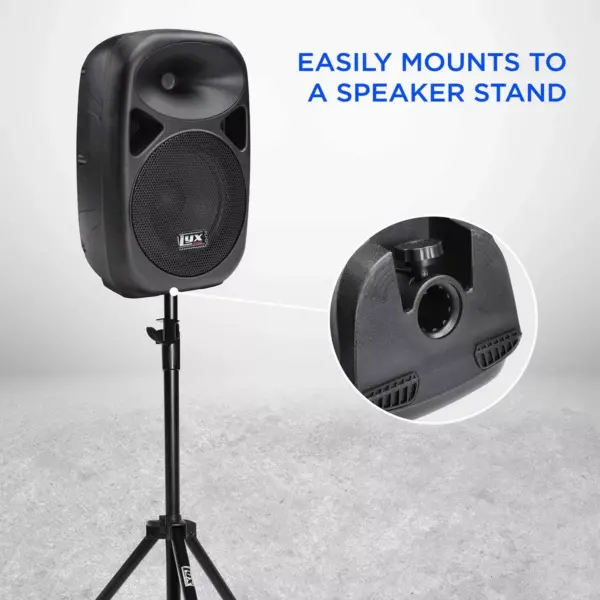 LyxPro SPA-8-8'' Compact Portable PA System 100-Watt RMS Power Active Speaker with Equalizer, Bluetooth, SD Slot, USB, MP3, XLR, 1/4'', 3.5mm Input