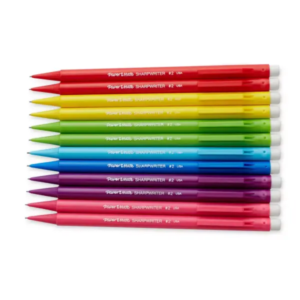 12pk #2 Mechanical Pencils Sharpwriter 0.7mm Multicolor Barrels - PaperMate