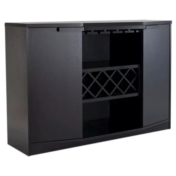 Rosio Transitional Criss Cross Wine Storage Dining Buffet Vintage Walnut - HOMES: Inside + Out