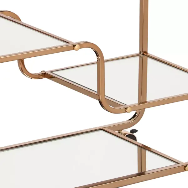 Marianne Mirrored Bar Cart Gold - Aiden Lane