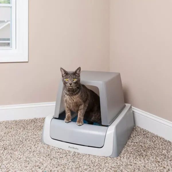 PetSafe ScoopFree Self-Cleaning Crystal Cat Litter Box - White