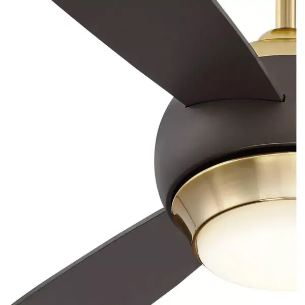 54" Casa Vieja Modern Ceiling Fan with Light LED Dimmable Bronze and Soft Brass for Living Room Kitchen Bedroom Dining