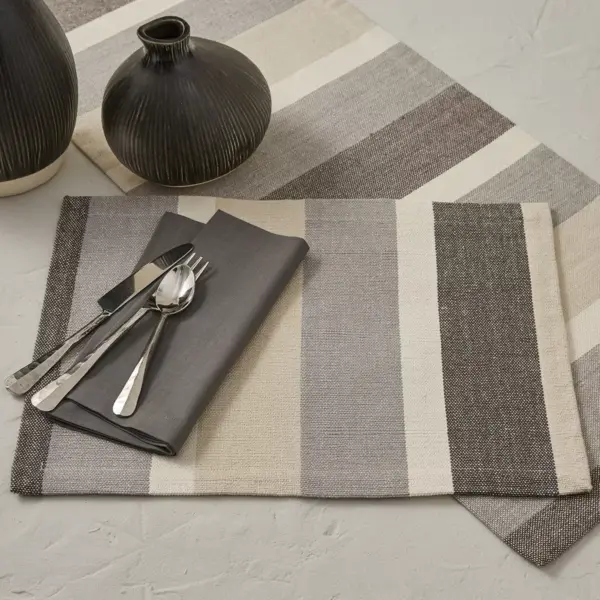 Split P Serena Stripe Neutral Placemat Set - Multi