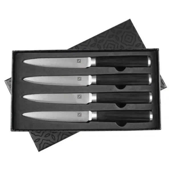 Zelancio Premium 4 Piece Japanese Steel Professional Chef Knife Set with High Carbon VG-10 Core and 67 Layer Damascus Steel, Wooden Handle