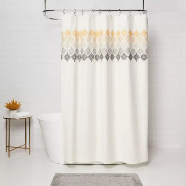 Medallion Shower Curtain Ombré White - Threshold™