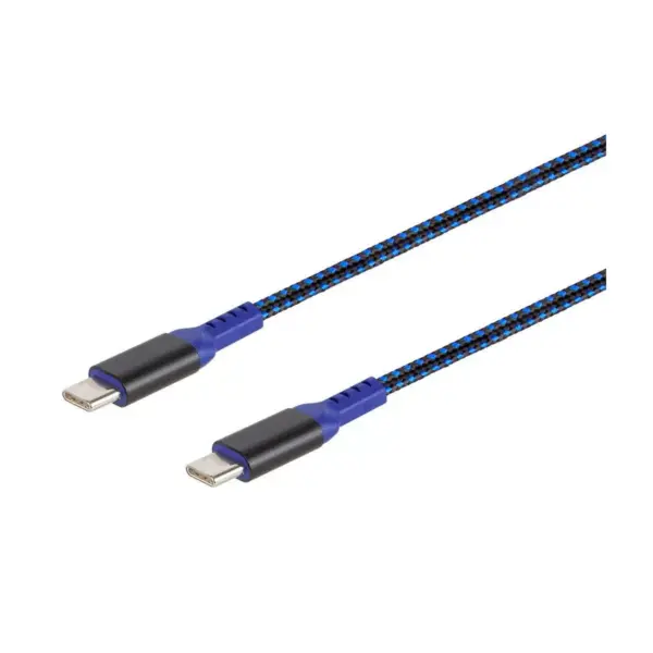 Monoprice Stealth Charge and Sync USB 2.0 Type-C to Type-C Cable - 6 Feet - Blue, Up to 3A/60 Watts, Fast Charging