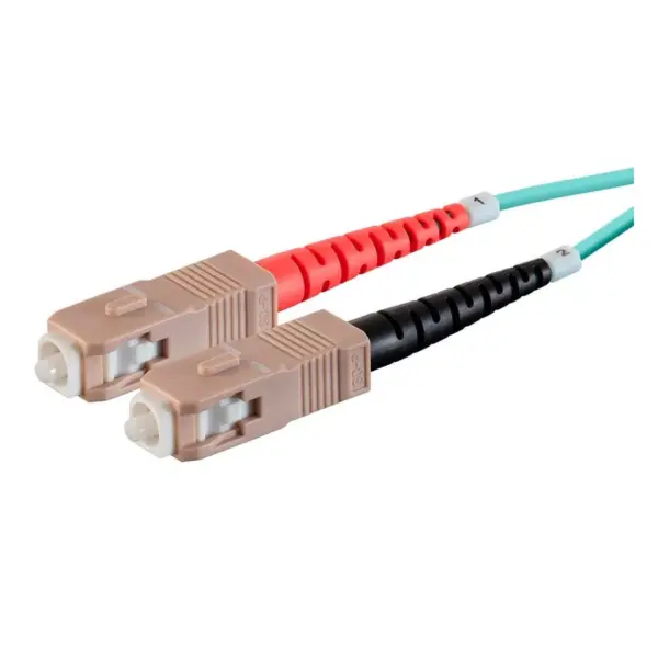 Monoprice OM4 Fiber Optic Cable - 15m (Meter) - LC/UPC-SC/UPC, Multi Mode, Duplex, 50/125 Type, 2.0mm, PVC