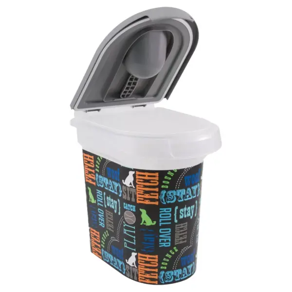 Paw Prints Word Play Design Pet Food Storage Bin - S