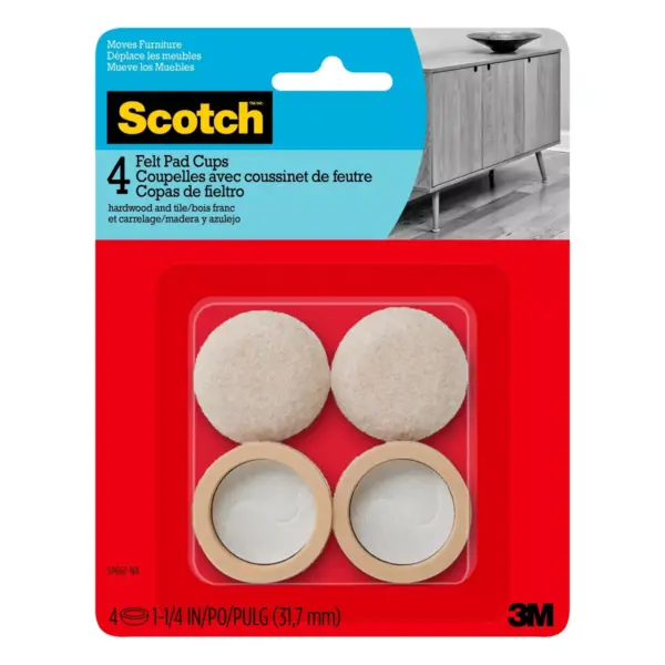 Scotch 4pk Felt Pad Cups