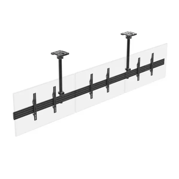 Monoprice 3x1 Menu Board Ceiling Mount For Displays Between 32in to 65in, Max Weight 66 lbs. ea., VESA Patterns up to 600x400 - Commercial Series