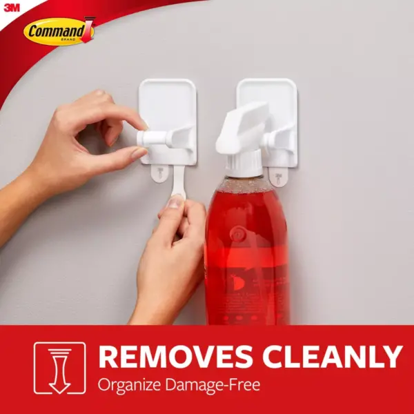 Command 2 Hangers/4 Strips per pk Spray Bottle Hangers White